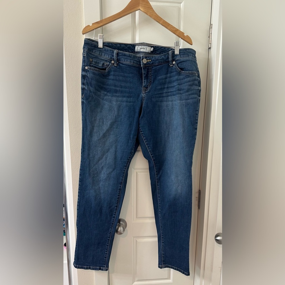 Torrid Blue Straight Leg Jeans with Faded Wash
